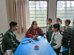 गुरुकुल इंटरनेशनल स्कूल कुनिहार में किया गया स्वास्थ्य जांच शिविर का आयोजन