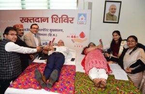 एसजेवीएन ने कारपोरेट मुख्यालय, शिमला में रक्तदान शिविर का आयोजन किया